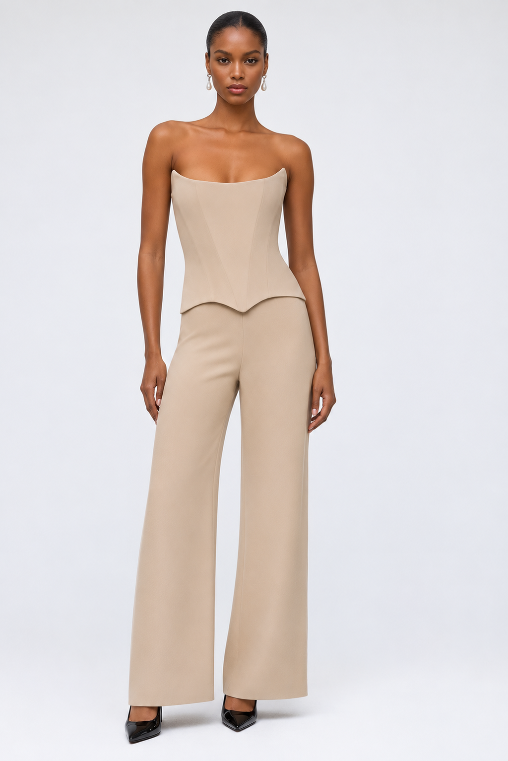 Sand Corset in Silk Crepe