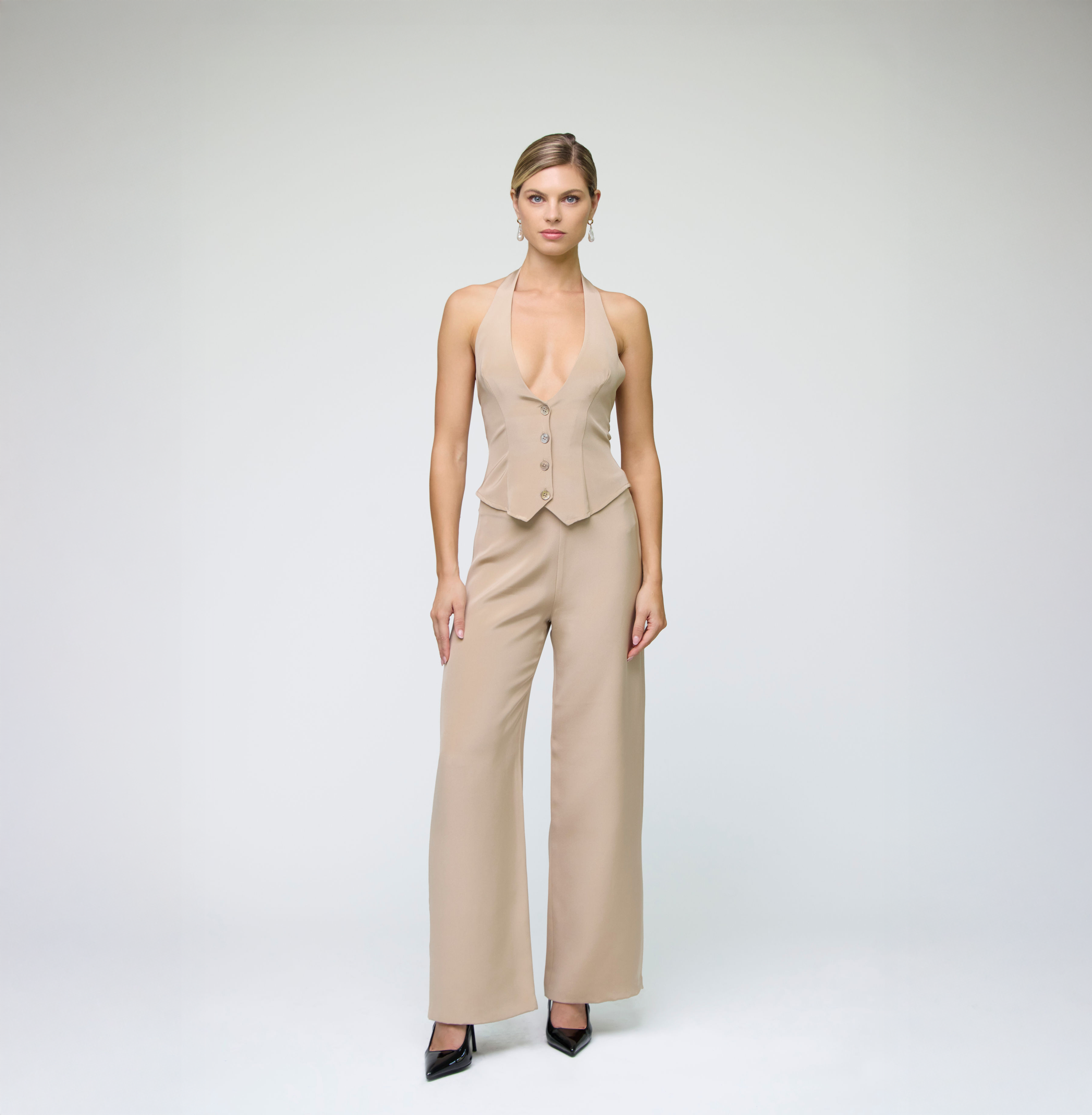 Burgundy Wide leg pants
