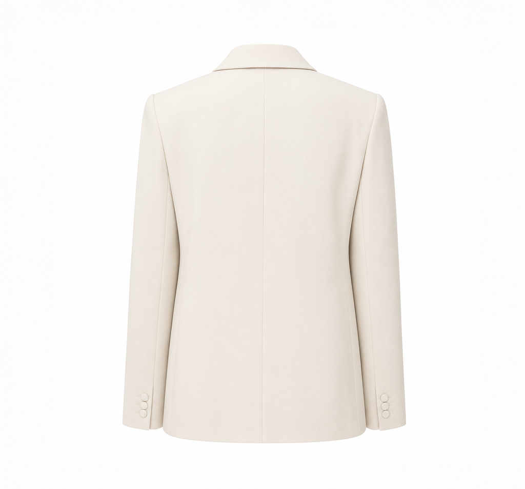 Blazer in Silk Crepe (WHITE)